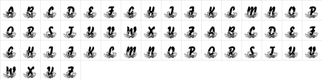 LMS Bed of Ivy and Ribbons Regular  glyph index