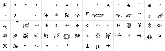 FZ DING 31 Regular  glyph index