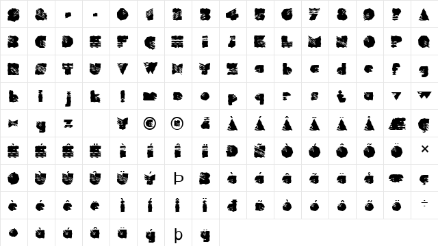FZ WACKY 40 Normal  glyph index