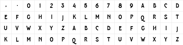 Salveation Serif Regular  glyph index