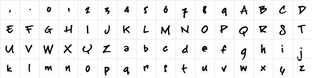 BuffaloStance Regular  glyph index