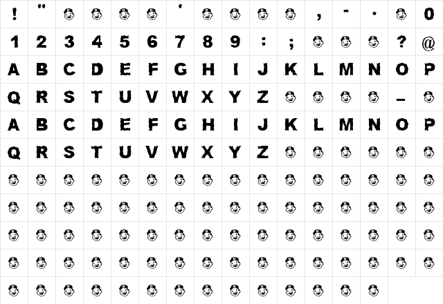 Witness2HB Regular  glyph index