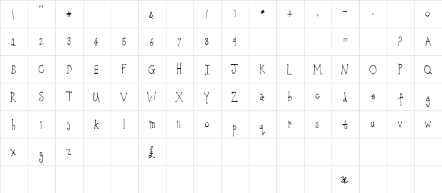 Katy Normal  glyph index
