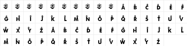 KR First Bloom Regular  glyph index