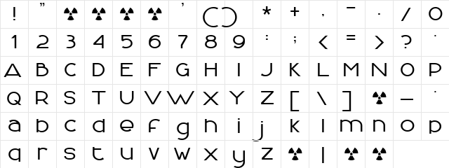 FontLogic Normal  glyph index