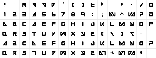 Sea Dog 2001 Condensed Condensed  glyph index