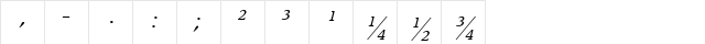 Apollo MT Italic  glyph index