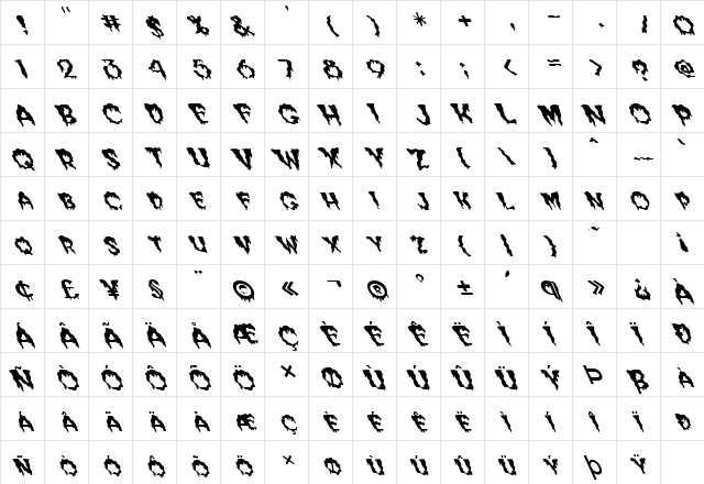 FZ UNIQUE 10 WAVEY LEFTY Normal  glyph index