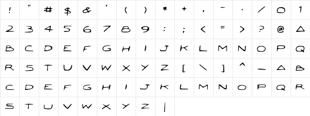 Jetta Regular  glyph index
