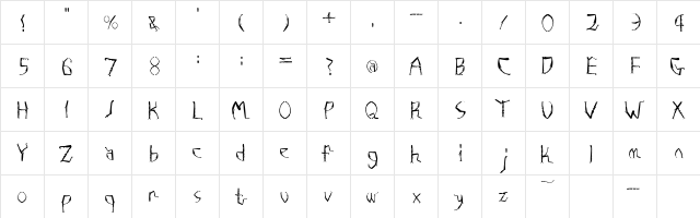 Fushi RegularE  glyph index