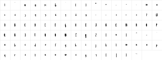 Flying Buttress Regular  glyph index