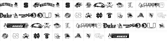 NCAA ACC Regular  glyph index