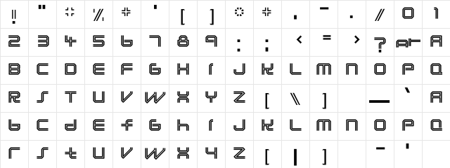 LunasolC Regular  glyph index