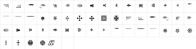 Woodcut Ornaments One SSi Regular  glyph index
