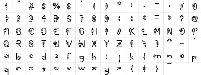 AC2-Balloons2 Regular  glyph index