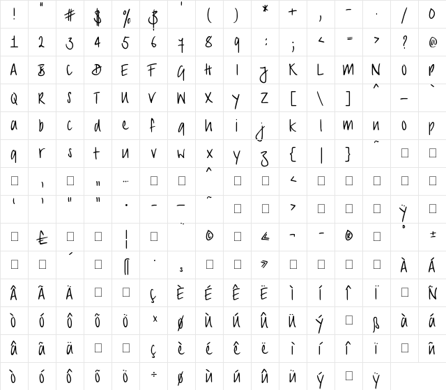 PT Script Sirocco Regular  glyph index