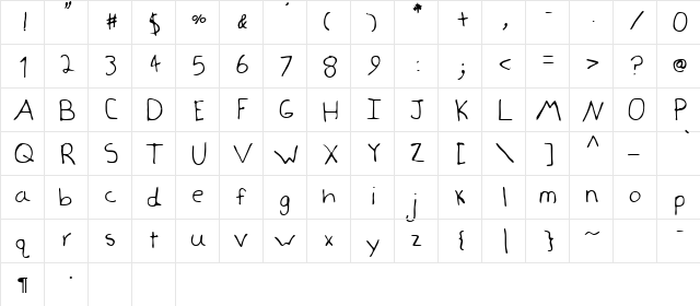 Jessa Regular  glyph index
