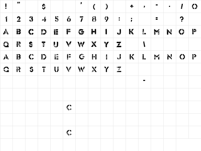 Dock 51 Regular  glyph index
