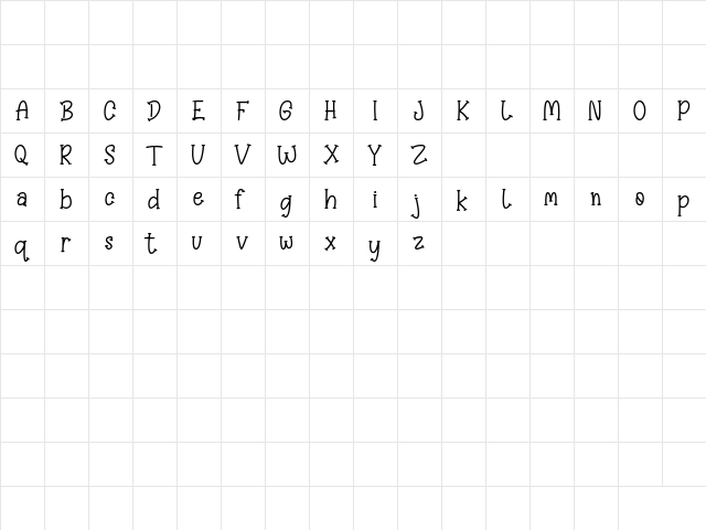 Kindness Regular  glyph index