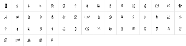 aliendco Regular  glyph index