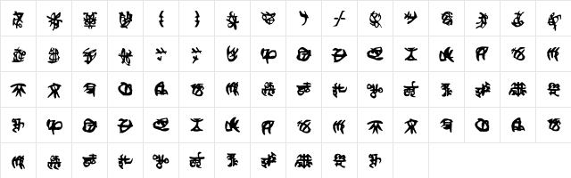 Cybertronianfinal Regular  glyph index