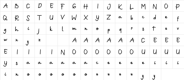 Green Aila Demo Regular  glyph index