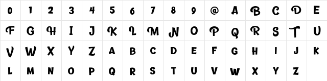 Banthink Clean Regular  glyph index