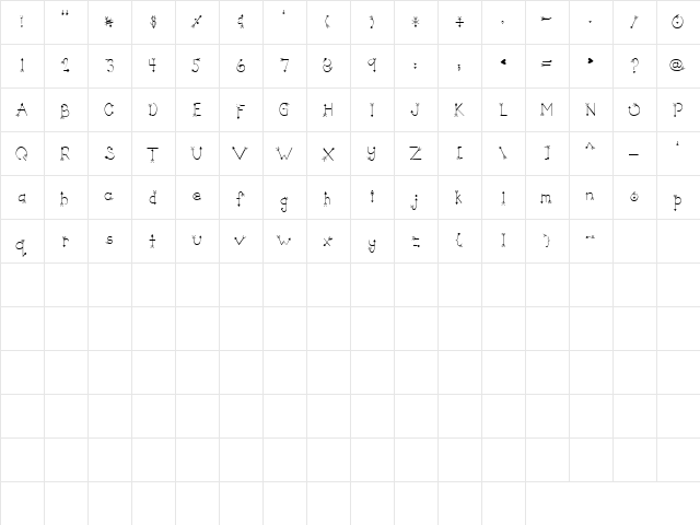 LD Cupid Regular  glyph index