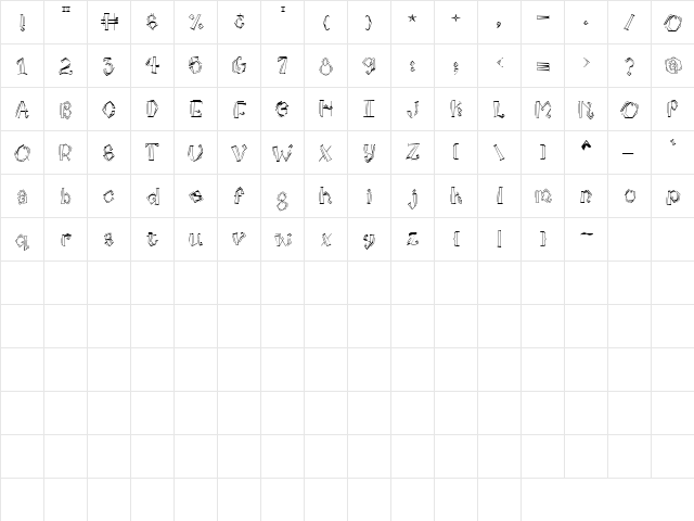 CK Fiesta Regular  glyph index