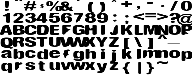 Antimony Funk Regular  glyph index