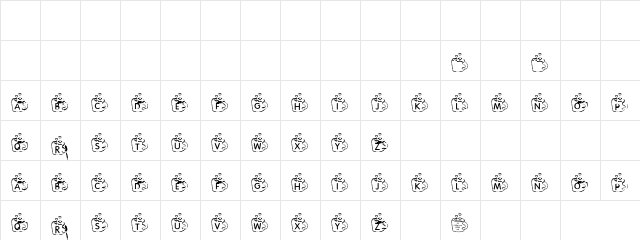 Coffy Day Regular  glyph index