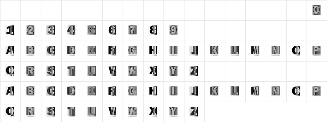 Bilnds Regular  glyph index