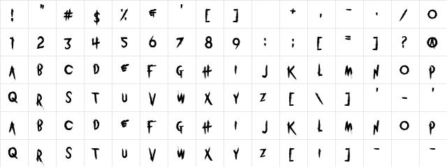 Vitruvian Man Regular  glyph index