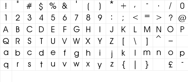 Aerolinea Aerolinea  glyph index