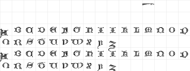 Bricks Regular  glyph index