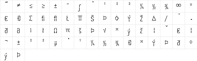Offline-LightExpert Regular  glyph index