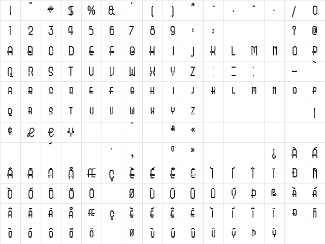 3 Neon DNA Regular  glyph index