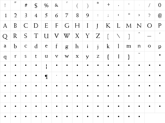 Woman Of The World 2 Regular  glyph index