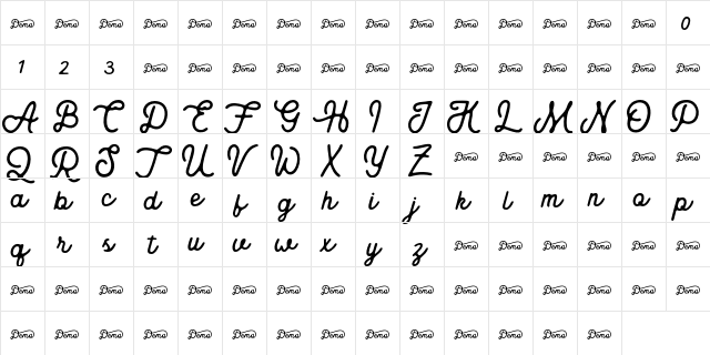 Royaland Clean  glyph index