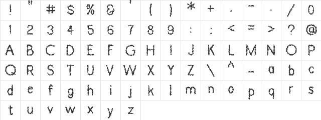 Dinosaur Skin Regular  glyph index