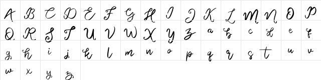 Monalisa FREE Regular  glyph index