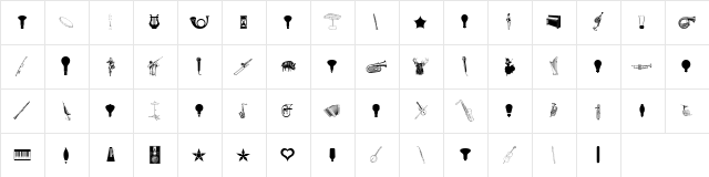 Cornucopia of Dingbats Eight Regular  glyph index