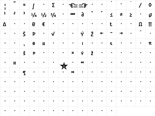 Alega-BoldSmallCapsExpert Regular  glyph index