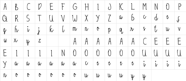 Gemintang Demo Regular  glyph index