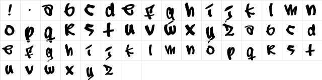 Subway graph Regular  glyph index