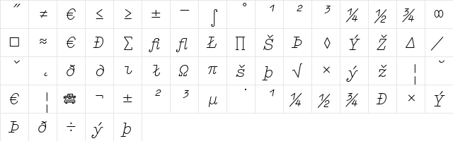 Elementa Expert Italic  glyph index