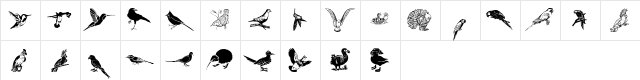 WWFeathers Regular  glyph index
