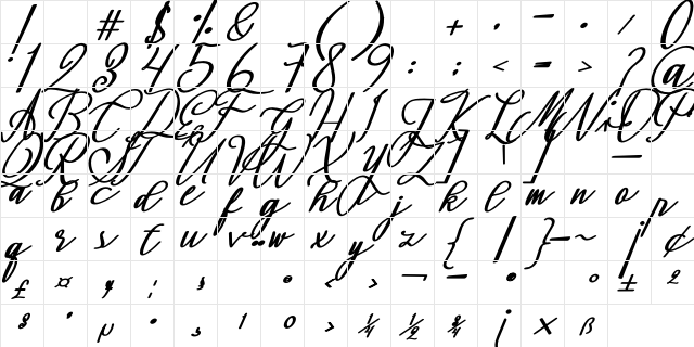 Montapallier (BOLD ITALIC) Bold Italic  glyph index