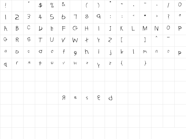 Catatonic 9 Regular  glyph index