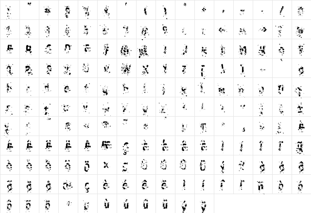 LTRussischBrot EatThree Regular  glyph index